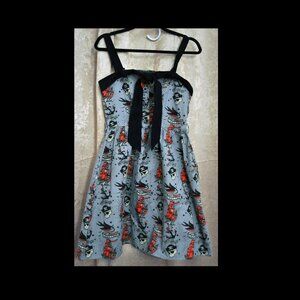 Pirate/tattoo print criminal damage dress.